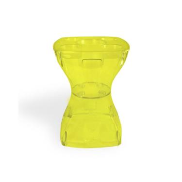 Imagem de Petisqueira Amarela Translúcida Design Moderno Mesa Lateral Apoio Decorativo Para Piscina Jardim Varanda Sala