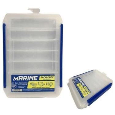 Imagem de Caixa Estojo Pesca Porta Anzol Isca 6 Divisórias Removíveis