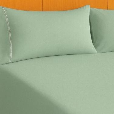 Imagem de Kit Jogo De Lençol Casal 03 Peças 400 Fios Fronha Ponto Palito - CASA 