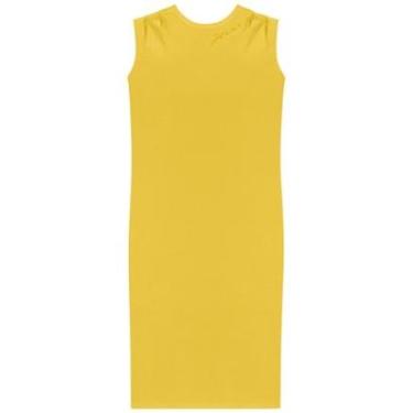 Imagem de Vestido Midi Chá Em Algodão Com Drapeado Nos Ombros-Feminino