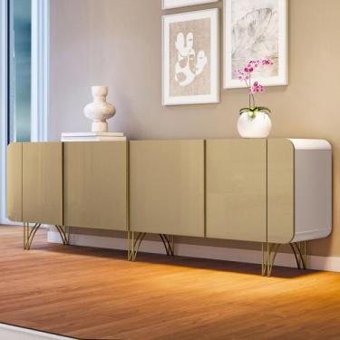 Imagem de Aparador Buffet Bar Para Sala 04 Portas 220 cm Santiago B01 Off White 
