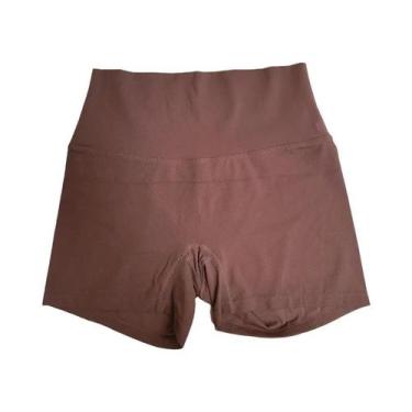 Imagem de Shorts De Yoga De Cintura Alta Em Cor Sólida Para Mulheres, Leggings D