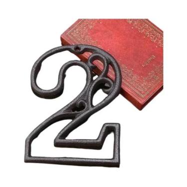 Imagem de Placa De Número De Casa Em Ferro Fundido Estilo Industrial Americano P