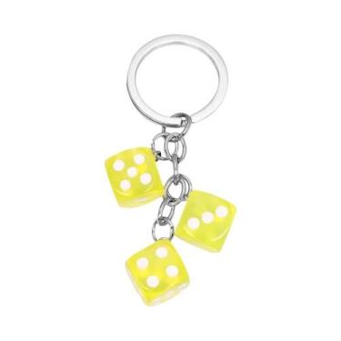 Imagem de Pingente De Metal Estilo Casino Unissex Com Dados Da Sorte, Chaveiro, 