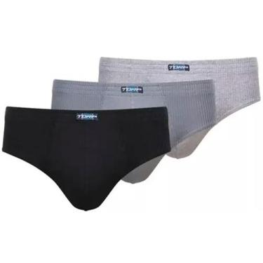 Imagem de Kit Cuecas Torp Slip Algodão Lateral Canelada - 3 Un - R7006, G, Preto