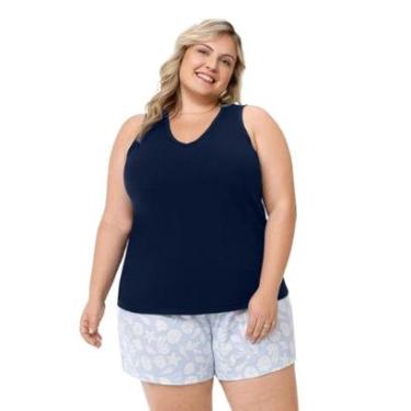 Imagem de Pijama Plus Size Blusa Regata e Short Estampado Zee Rucci-Feminino