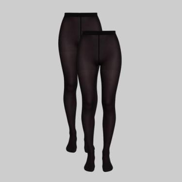 Imagem de Kit 2 Pares De Meias Calças Lupo Opaca Fio 80 05858-001, Preto, M