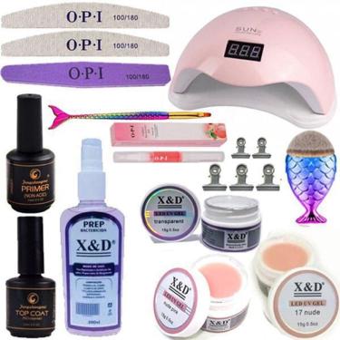 Imagem de Kit Unhas Gel Xed Cabine 48W Bivolt 3 Gel 15G Cores Diversas