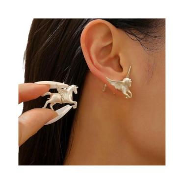 Imagem de Brincos Femininos Retrô 3D Com Cavalo, Joia Da Moda, Presente Elegante