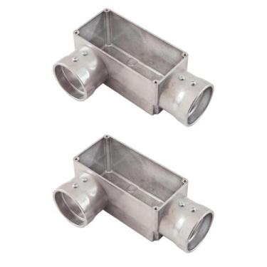 Imagem de 2 Condulete Tipo LR em Alumínio Sem Rosca Medida 2 1/2 Sieg