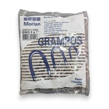 Imagem de Grampo de Uso Agrícola em Cercas de Arame Morlan 1kg Aço Polido BWG9x1