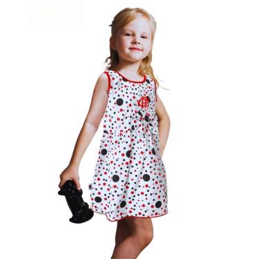 Imagem de Vestido Infantil Flamengo Bolinhas Oficial