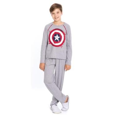 Imagem de Pijama Longo Juvenil Capitão América Avengers - Marvel 28.05.0020, 14