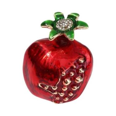 Imagem de Broche De Rosa Com Strass Vermelho Para Mulheres, Elegantes Pins De Fl