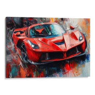 Imagem de Quadro decorativo Carro Flamejante Nas Cores da Velocidade - Art Canva