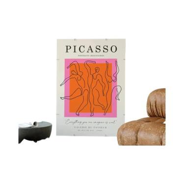 Imagem de Pôster De Pintura Em Tela Abstrata Vintage Minimalista De Rosto E Corp