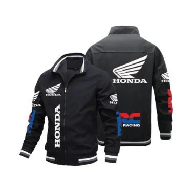 Imagem de Jaqueta Bomber Masculina Para Motocicleta Honda Moto 2025 Com Estampa 