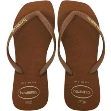 Imagem de Chinelo Dedo Feminino Casual Dia a Dia Passeio Praia Bico Quadrado Havaianas Slim Square Pop Up-Feminino