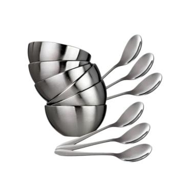 Imagem de Conjunto De Bowls Potes De Sobremesa Inox 6 Peças - Ad