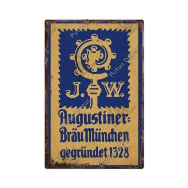 Imagem de Placa De Metal Vintage Da Marca De Cerveja Alemã Putuo Para Decoração 