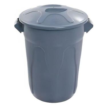 Imagem de Lixeira de Plástico Cinza 66cm com Tampa Sobreposta 100 Litros Cr100c 