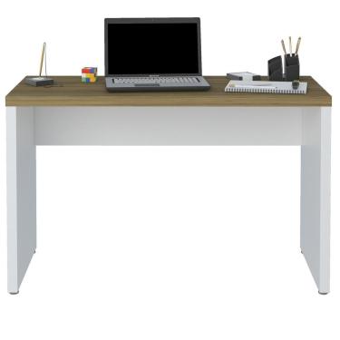 Imagem de Mesa para Escritório Retangular Orly A02 Moderno sem Gavetas MDF 120cm Branco para Home...