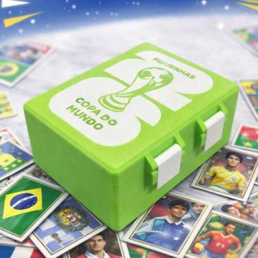 Imagem de Caixa para Figurinhas Copa do Mundo 2026 Verde Pacotes Carta Colorido 