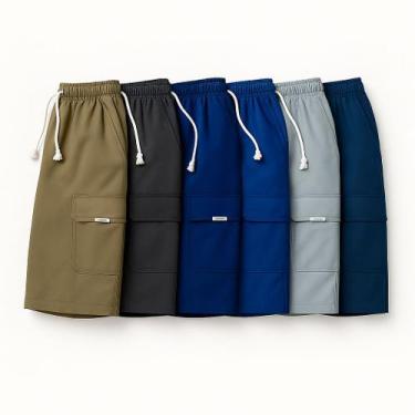 Imagem de kit 2, 3 ou 4 Bermuda Brim Masculina Reta com Elástico Conforto, Estil