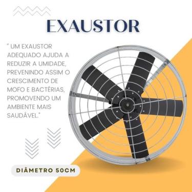 Imagem de Exaustor Ventilador de Parede Industrial Diâmetro 50cm Alta Rotação Va
