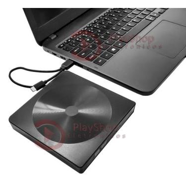 Imagem de Gravador e Leitor de DVD CD Slim Preto 5gbs USB 3.0 Para Notebook Dell