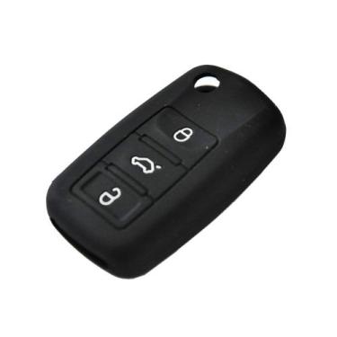 Imagem de Capa De Silicone Para Protecao Da Chave Canivete Preta Gol voyage fox 