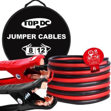 Imagem de Cabos Jumper TOPDC 8 AWG - 12 Pés para Bateria de Carro com Bolsa