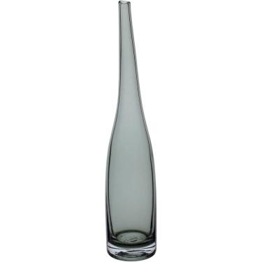 Imagem de VASO DECORATIVO ENFEITE PLANTA GARRAFA VIDRO 41x8x8cm FUME