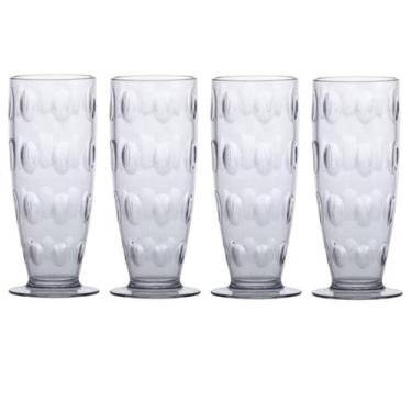 Imagem de Kit 4 Copos Para Cerveja 350 Ml Acqua 17x6,5 Cm Transparente - Paramou