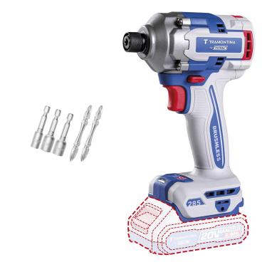 Imagem de Parafusadeira de Impacto Tramontina by TOTAL 20V 285 N.m Brushless Encaixe 1/4" Alto Torque
