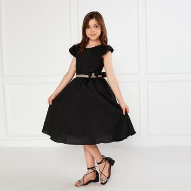 Imagem de Vestido Casual Preto Infantil Crepe Básico Festa 15 Anos - JL Kids, 8,