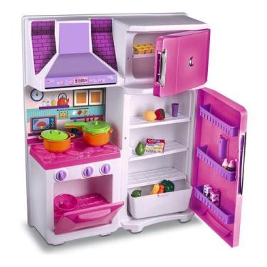 Imagem de Cozinha Infantil Completa Grande Fogão Geladeira 65cm Duplex - Lua de 