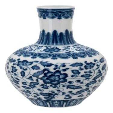 Imagem de VASO DECORATIVO ENFEITE CASA CERÂMICA 22x14x14cm AZUL