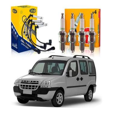 Imagem de Kit Vela Ngk Cabo Doblo 1.8 8v 2004 A 2008 - Marelli