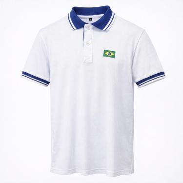 Imagem de Camisa Brasil Polo Piquet Branca Olden Sports - Masculino-Masculino