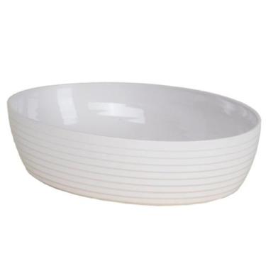 Imagem de Travessa Oval Com Friso LE CHEF 28x19,5x6 Cm Branca 1828  PARAMOUNT - 