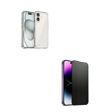 Imagem de Película Fosca Privativa 9d + Capa Silicone com Bordas Para iphone 16 