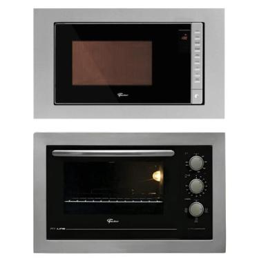 Imagem de Kit fit line forno eletrico 48l e micro ondas 25l de embutir em inox 2