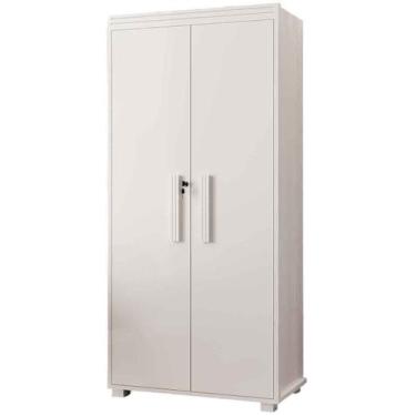Imagem de Armário Multiuso 5 Prateleiras 2 Pts c/ Chave 100% MDF Apollo Branco -