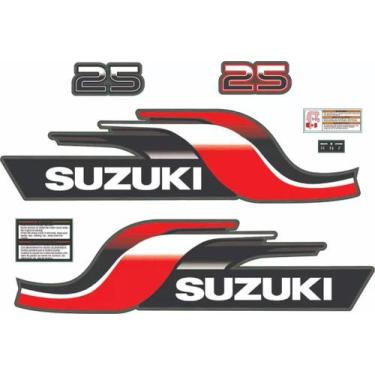 Imagem de Kit de Adesivos Suzuki 25HP Compatível Motor de Popa - SPTS