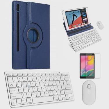 Imagem de Kit Capa 360 Teclado e Mouse branco e Película Compativel Galaxy Tab S