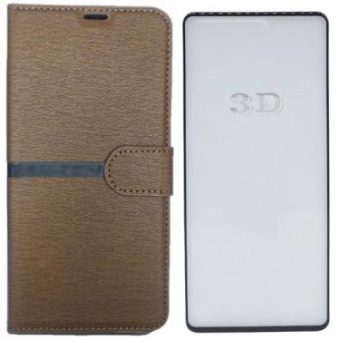 Imagem de Kit Capa Carteira Compatível c/ Samsung A14 + Película 3D - Dino Case,