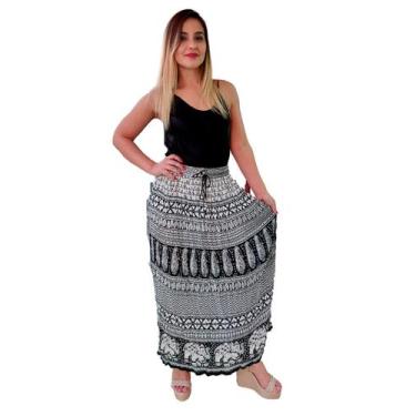 Imagem de Saia Maia Longa Indiana - Cod. 0405 - Aleci Fashion, U, Branco