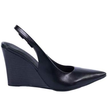 Imagem de Scarpin Feminino Zariff Slingback com Salto Anabela 4634-89161 Preto, 