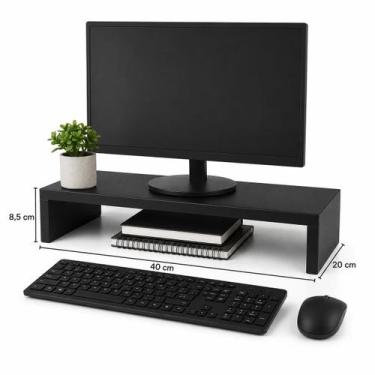 Imagem de Suporte Mesa MDF Para Monitor E Tela Lcd 40 X 20 Cm 8,5 Cm Altur - Eví